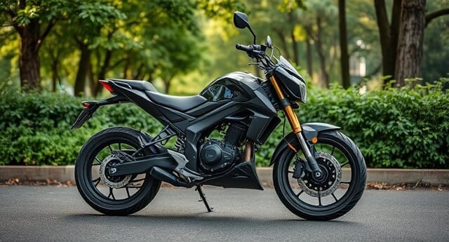 electric motorbike on a road in the UK electric motorbike on a road in the UK